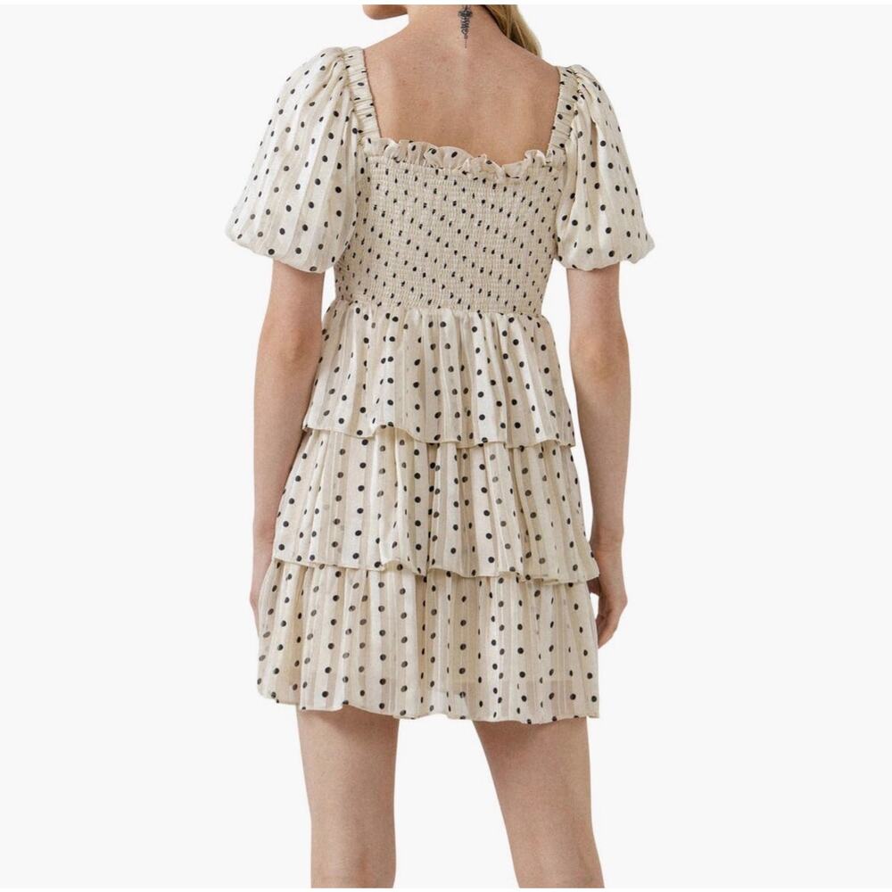 New English Factory polka dot multi tiered mini dress XS - Picture 2 of 6